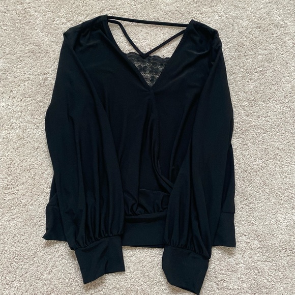 Beautiful Black Dressy Blouse Sz L - Picture 2 of 6